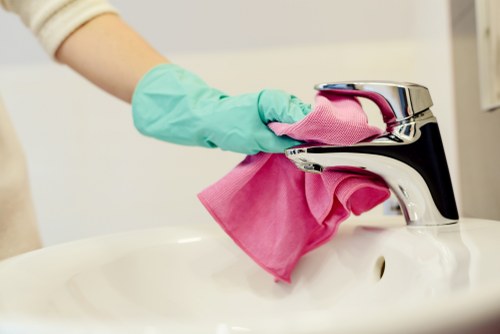 Clean residential building entrance for communal area cleaning