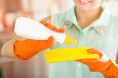 Regular cleaning in a tidy home interior