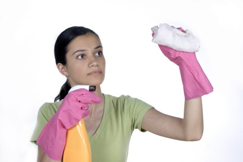 Spot treating a rug stain with careful cleaning methods